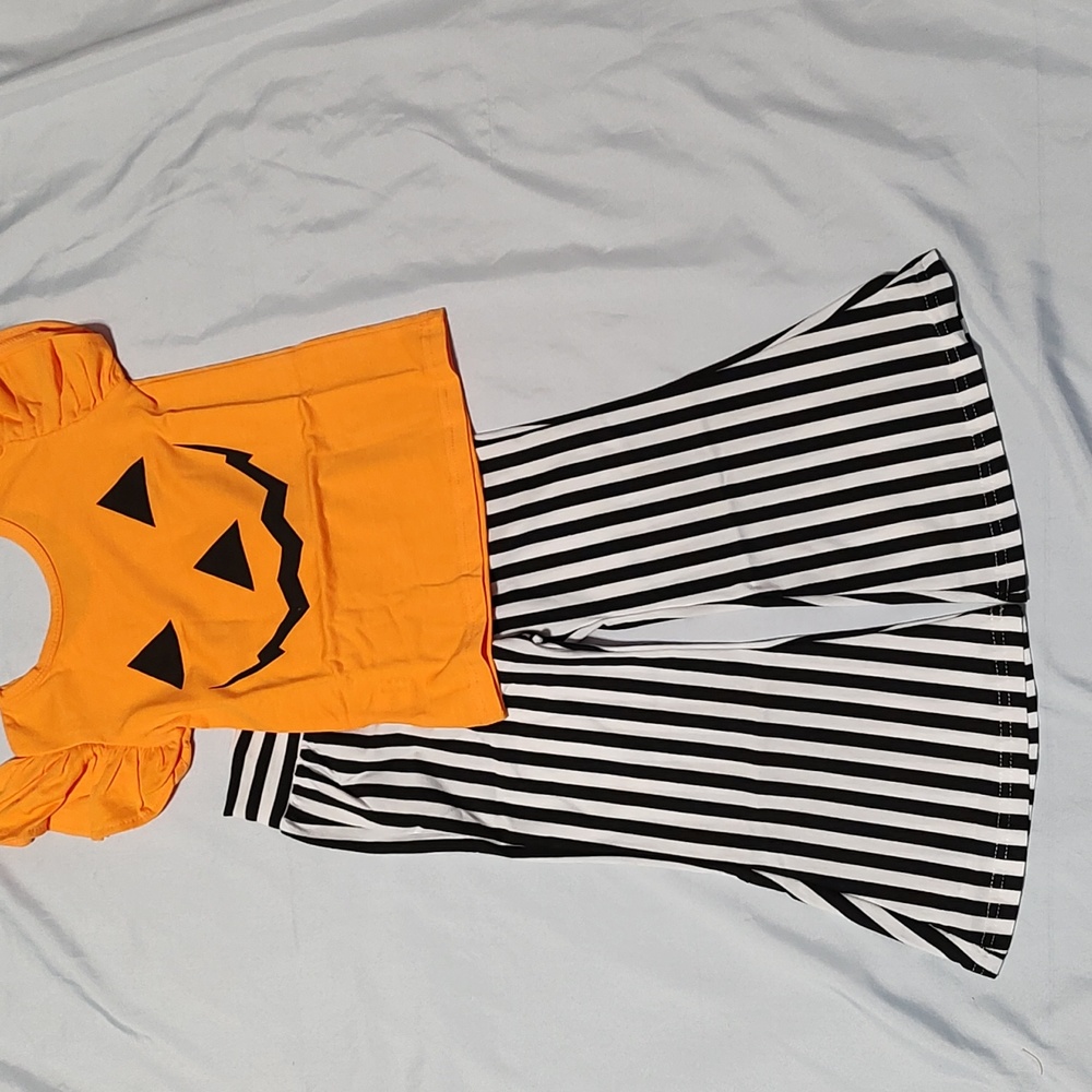 Toddler Girls Pumpkin 2 piece outfit